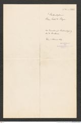 k.k. naturhistorisches Hofmuseum, Intendanzakten 1885-1896 (Hauer), Aktenzahl Z.74.a/1889, Seite 2